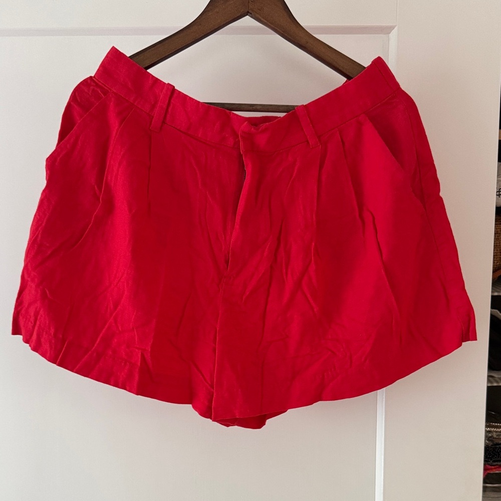 Red Linen Gap Women's Shorts